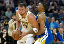 Doncic brilla en su cumpleaños y los Lakers arrollan a unos Warriors diezmados