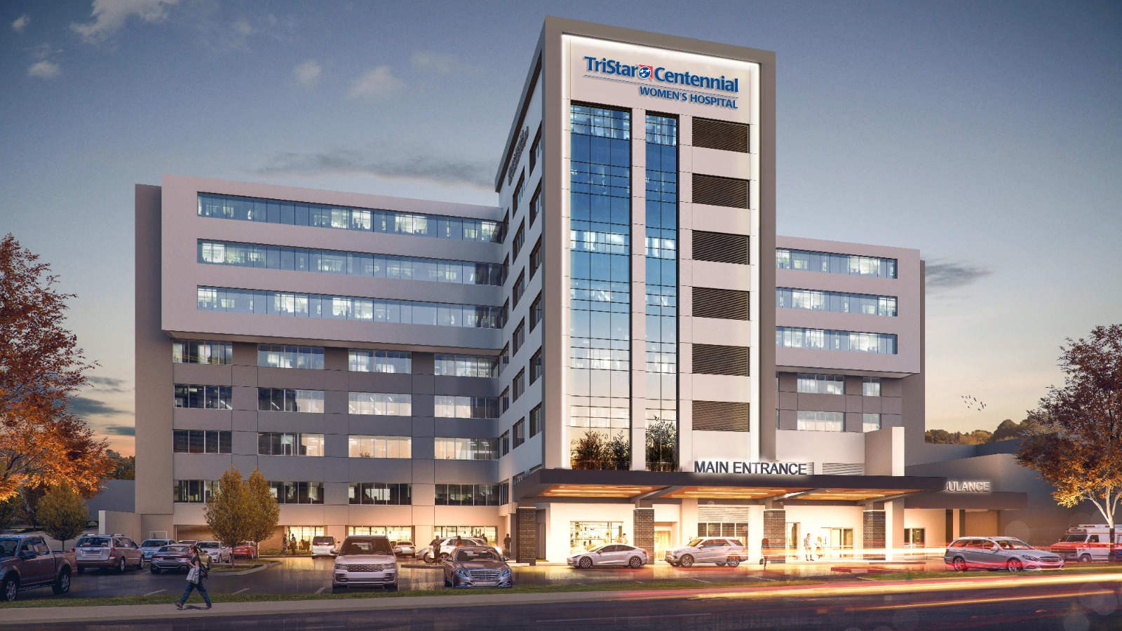 Recreación del TriStar Centennial Women’s Hospital, parte de la inversión de TriStar Centennial para renovar sus hospitales en Nashville