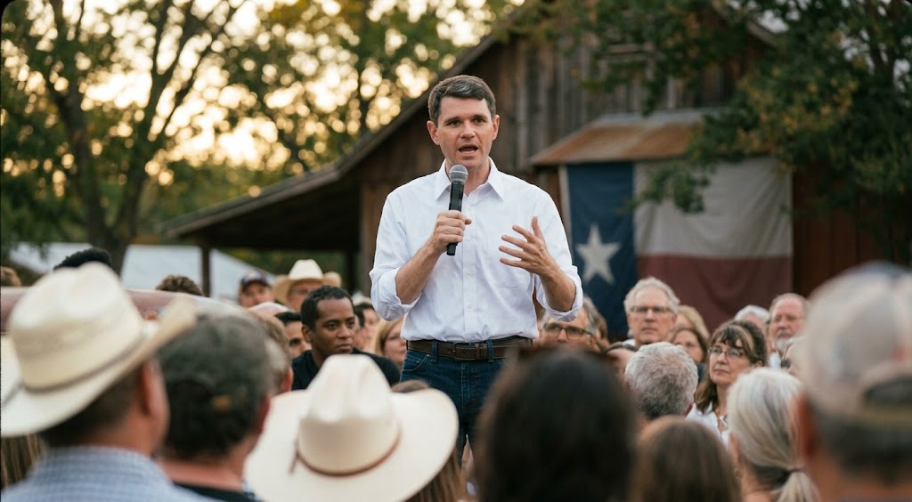 Acto de campaña en Texas en medio de la disputa por el Senado entre Talarico y Paxton